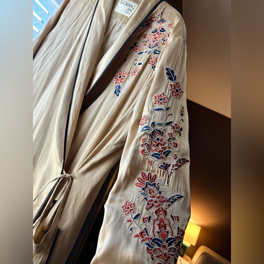 Embroidered Silk Robe - Picture 2 of 3